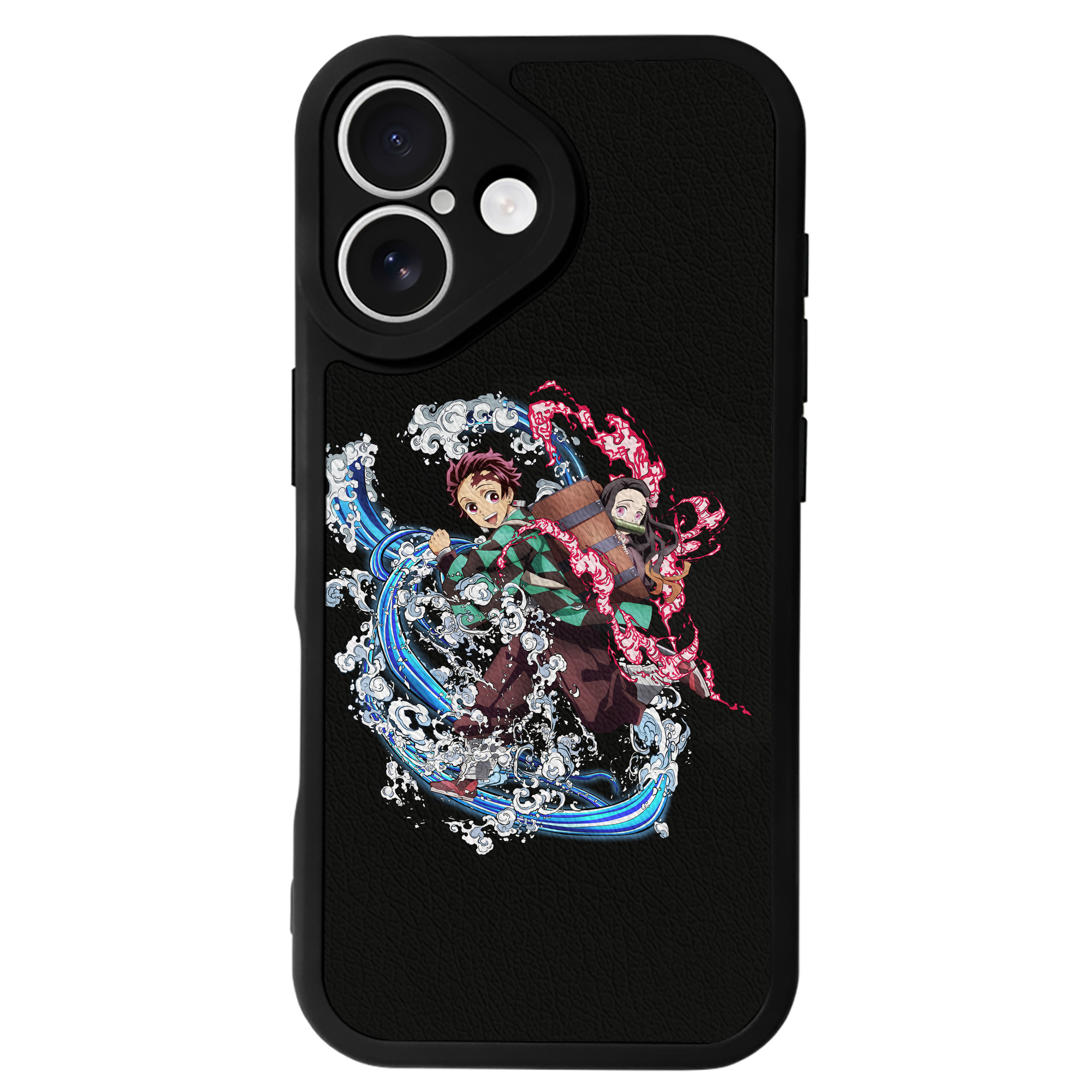（画像用） 鬼滅の刃（きめつのやいば）竈門 禰󠄀豆子／かまど ねずこ Kamado Nezuko 【iPhone 16シリーズ対応】シリコンスマホケース（レザー調） 材質：シリコン